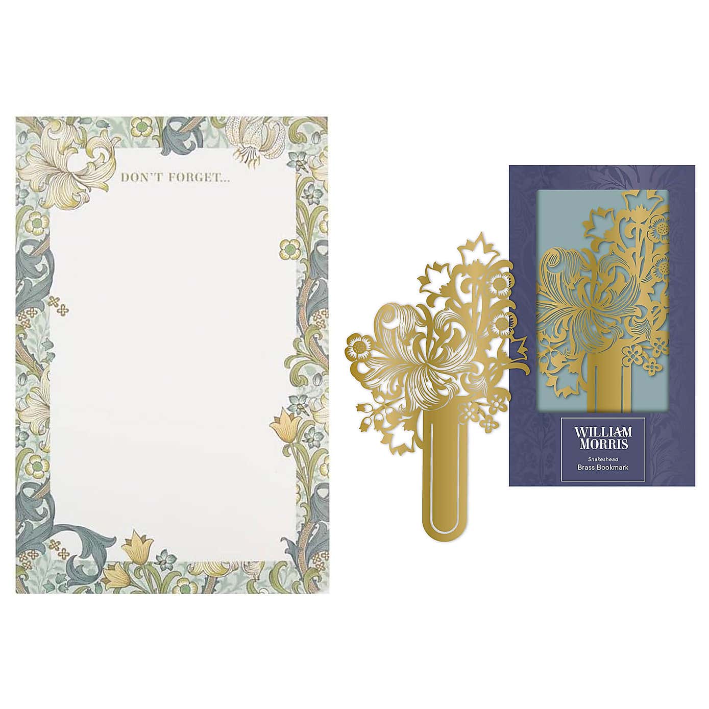 William Morris Golden Lily Bookmark and List Pad Bundle