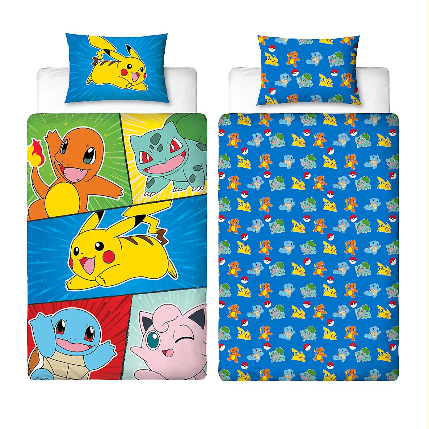 Pokemon Retro Reversible Single Duvet Cover & Pillowcase Set