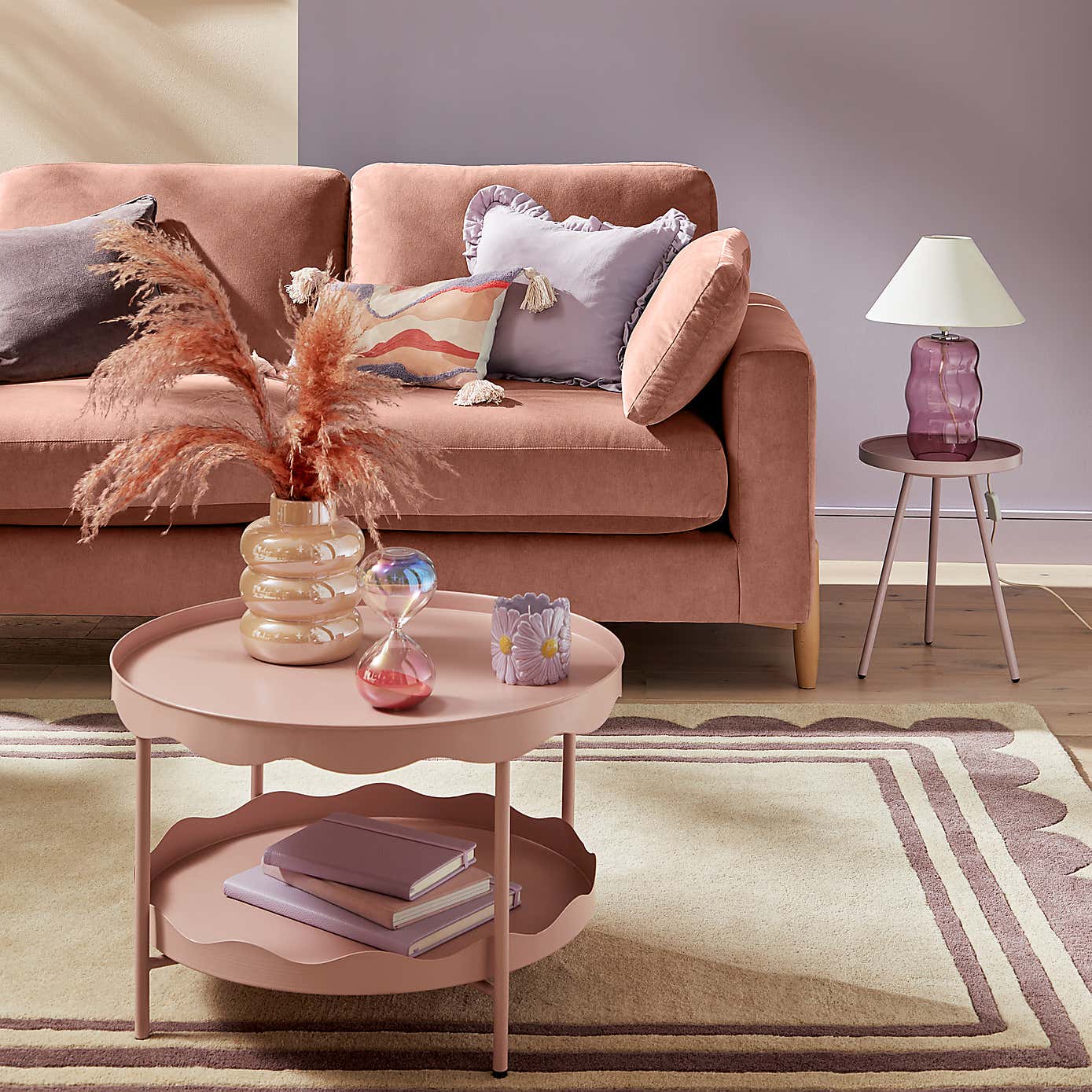 Embroidered Marble Effect Rectangle Cushion with Tassels