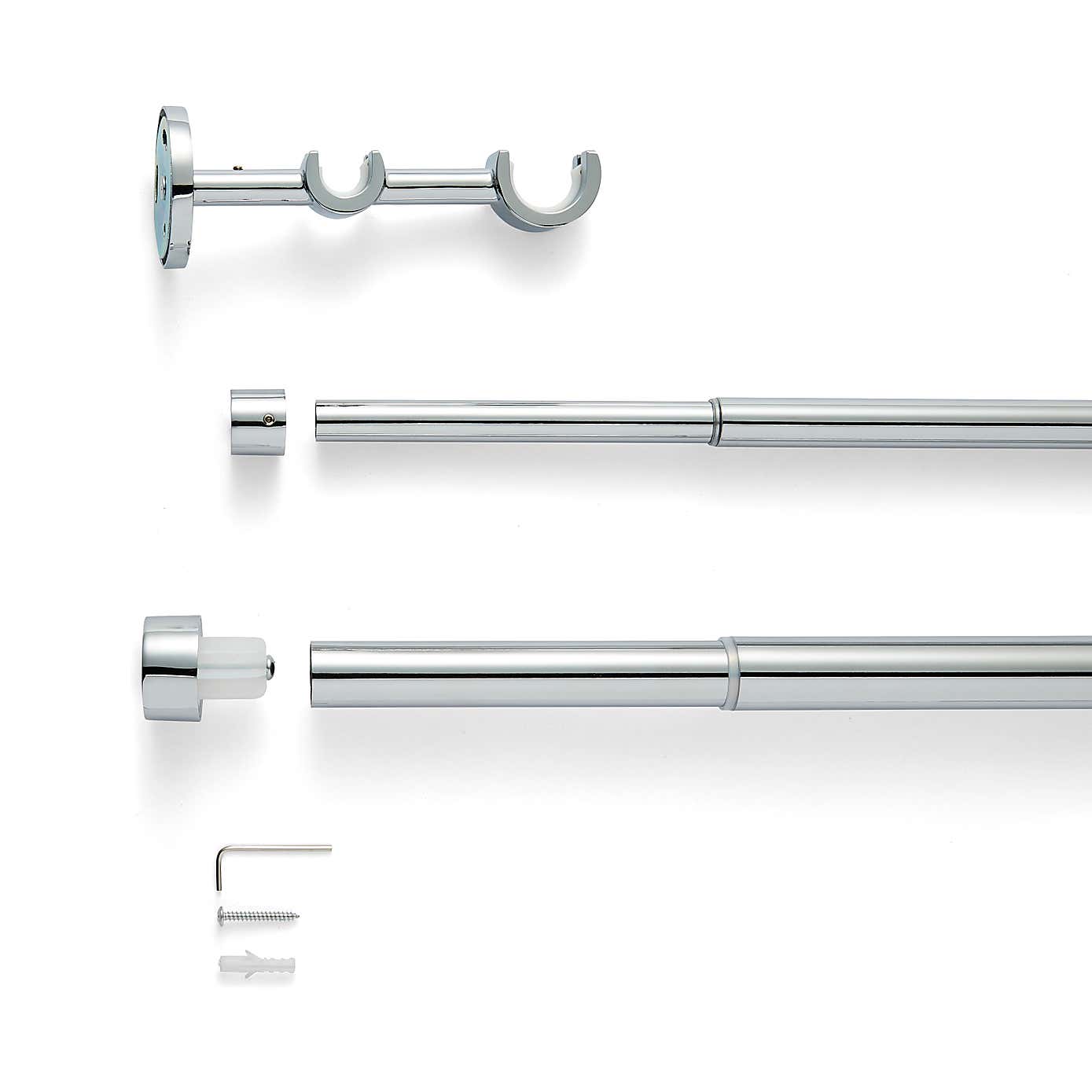 Trinity Double Layer Extendable Metal Eyelet Curtain Pole