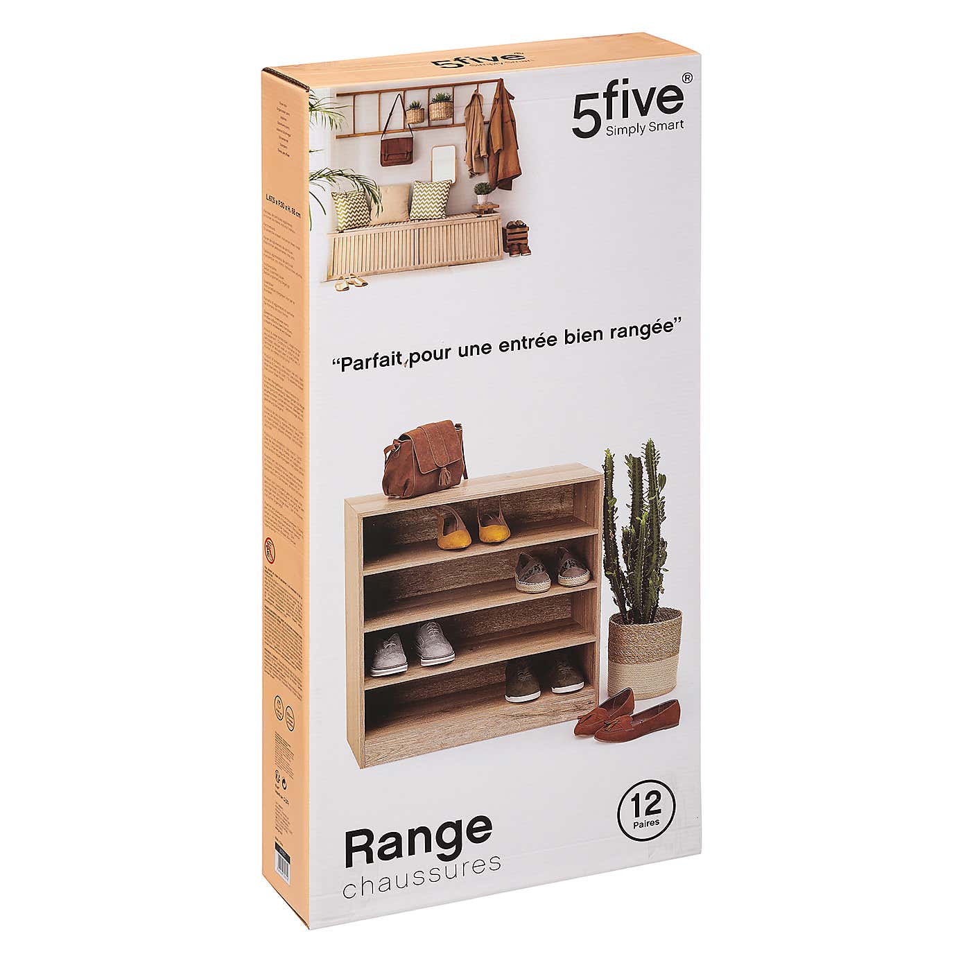Natural 12 Pair Shoe Storage Unit