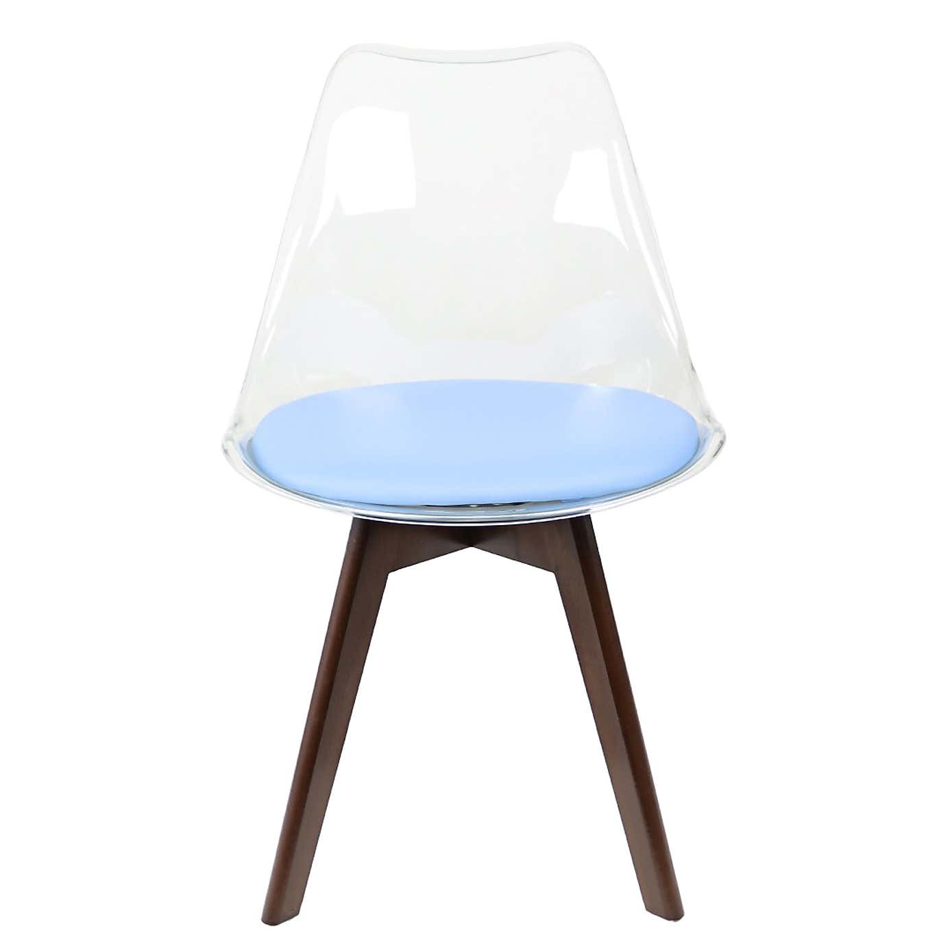 Fusion Living Soho Clear Plastic Dining Chair with Squared Legs