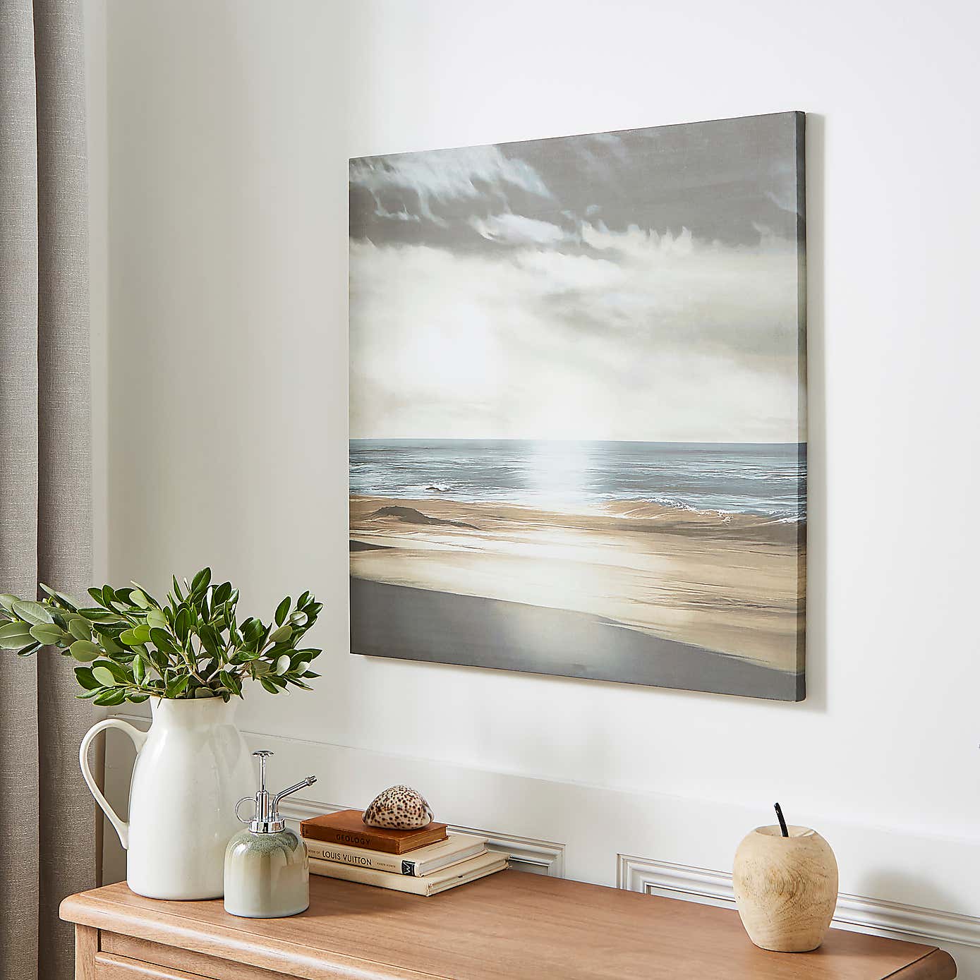 Grey Simplicity Waves  Canvas