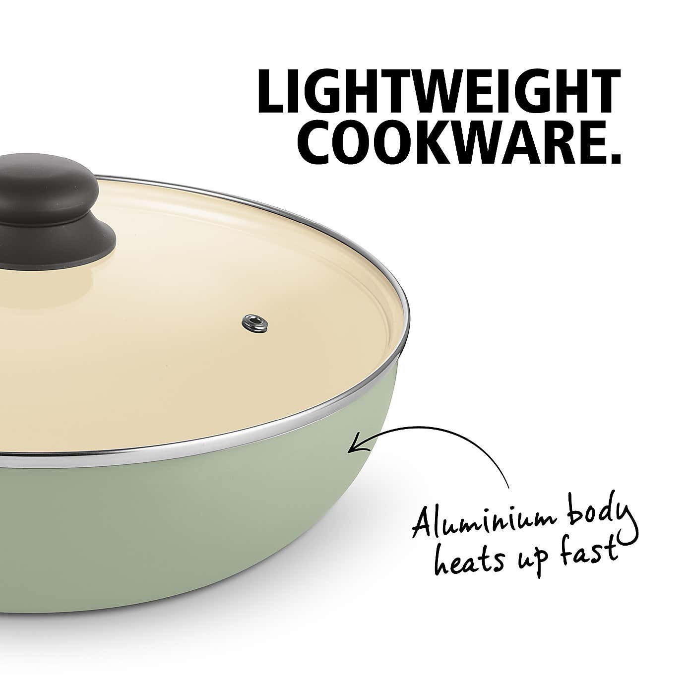 Brabantia Non-Stick Aluminium Sage Wok, 28cm