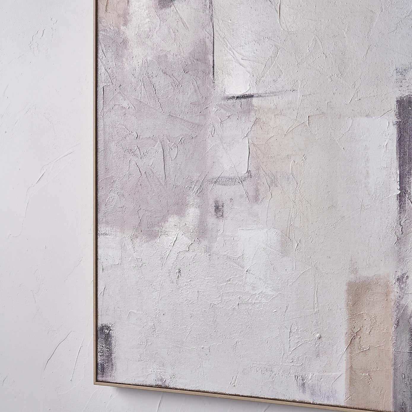 Natural & Grey Abstract Framed Canvas