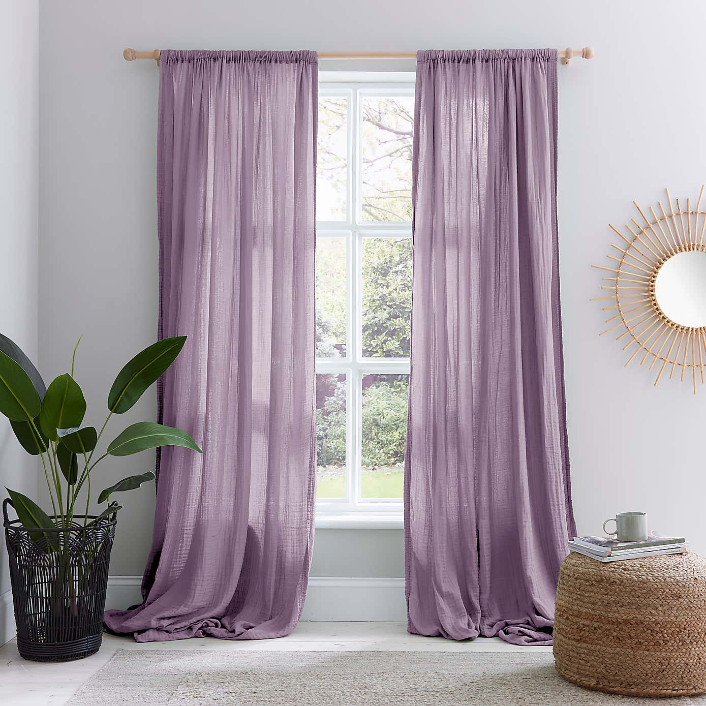 Cotton Muslin Eyelet Curtains