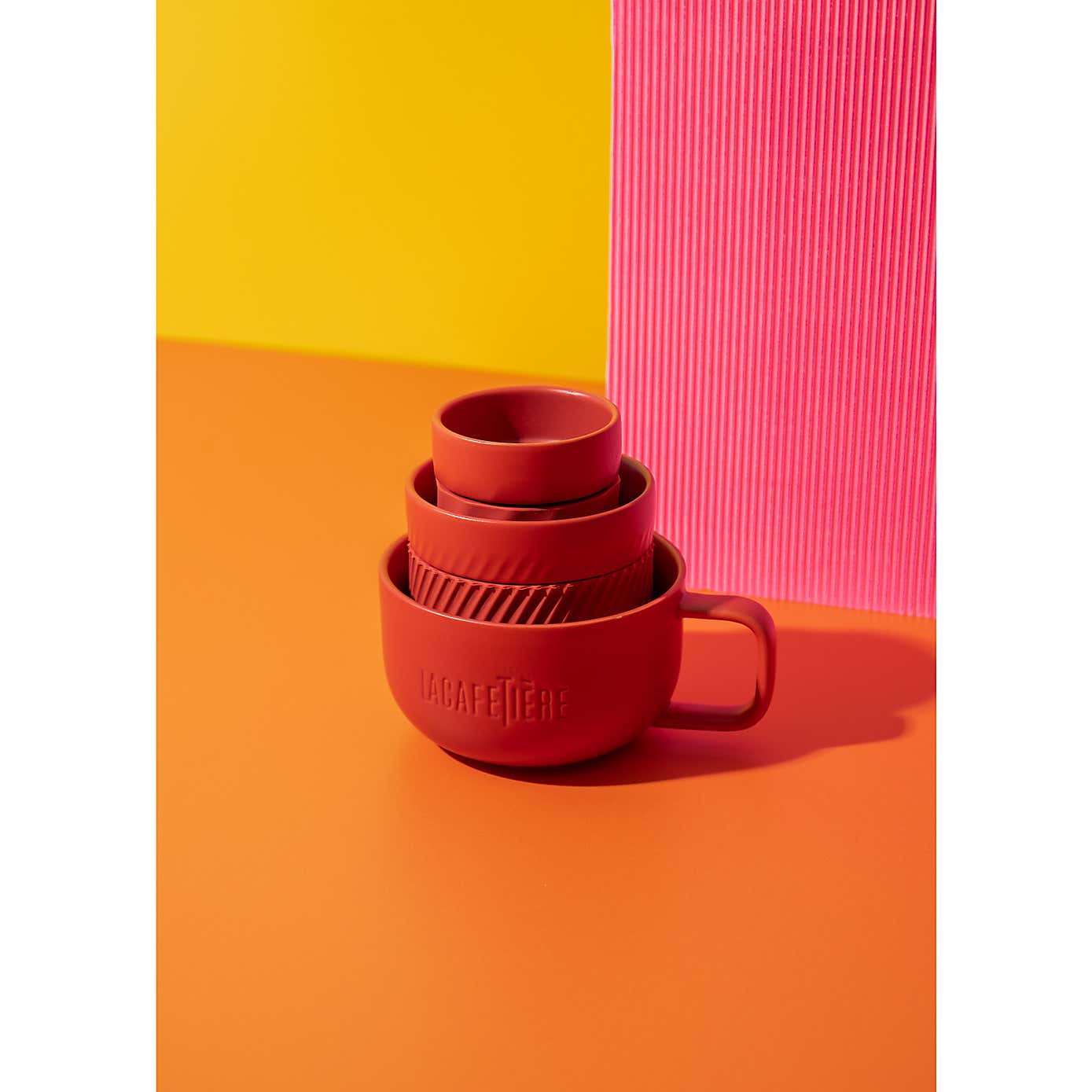 La Cafetiere 3 Piece Red Porcelain Mug Set