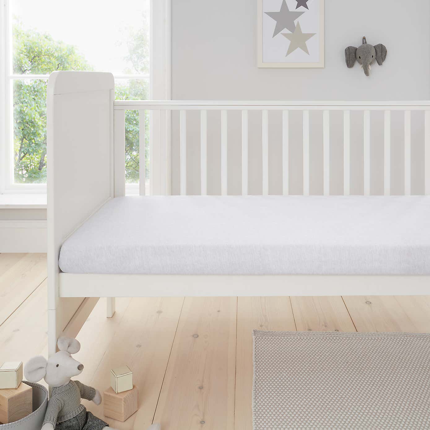 Pack of 2 Jersey Grey Elephant Fitted Sheets