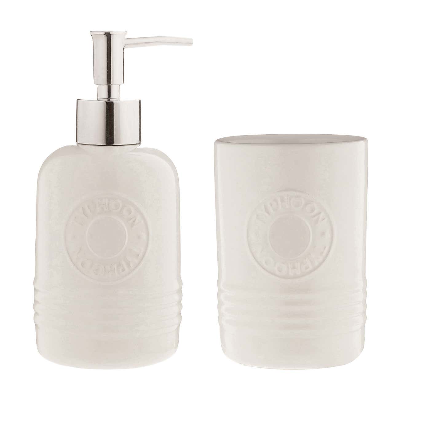 Typhoon Living Cream Soap Dispenser & Tumbler Set
