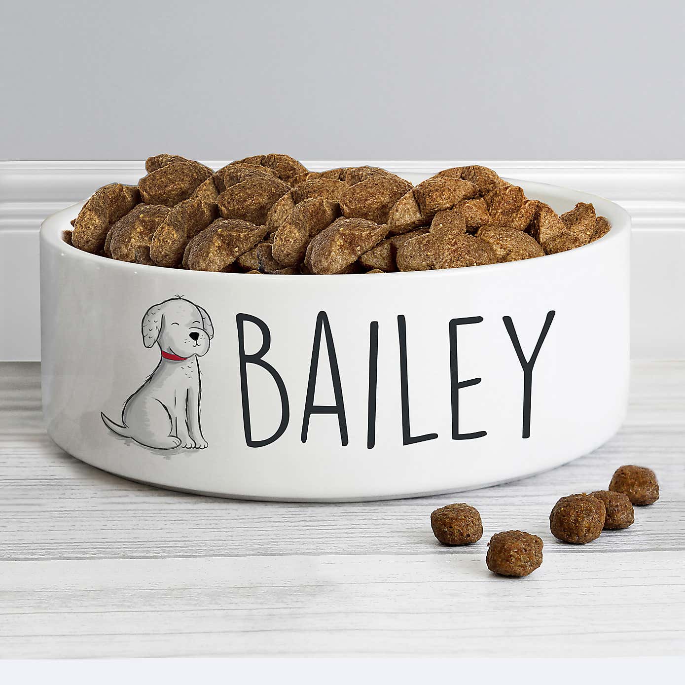 Personalised Scribble Dog Medium Ceramic Pet Bowl