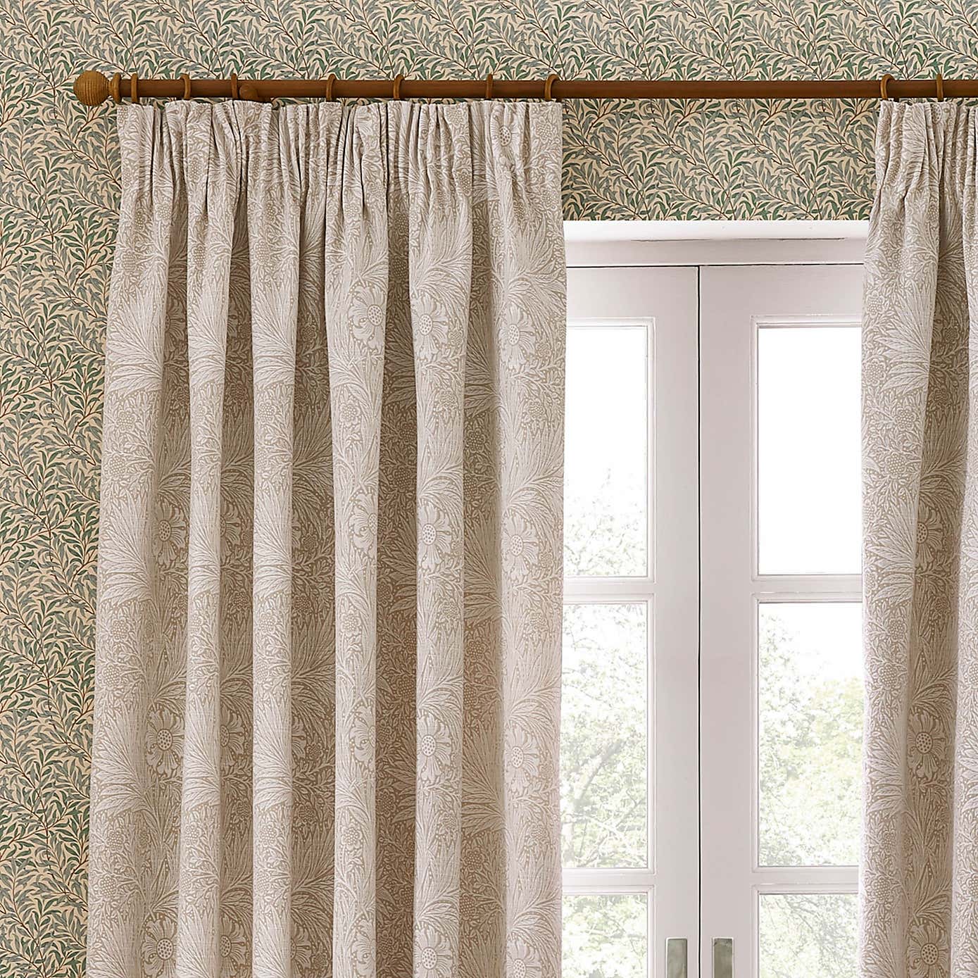 Morris & Co. Marigold Jacquard Pencil Pleat Curtains