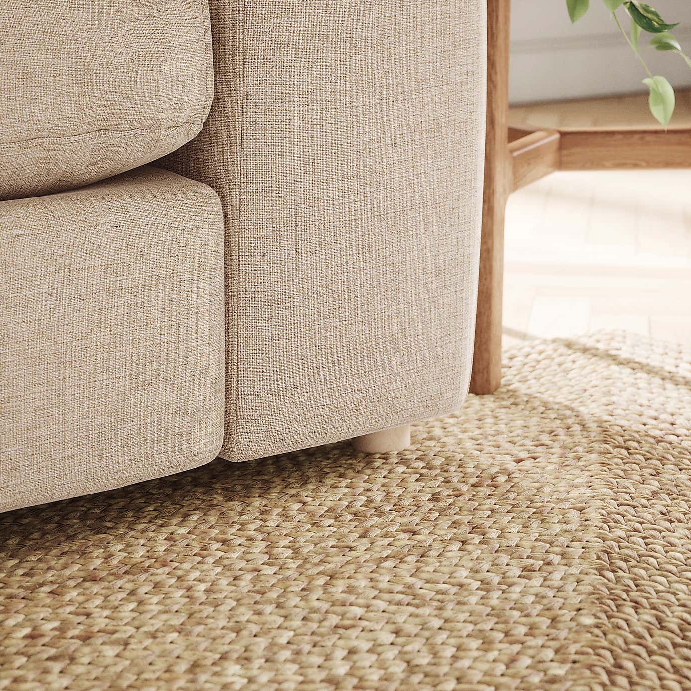 Austin Tonal Weave 4 Seater Sofa, Natural