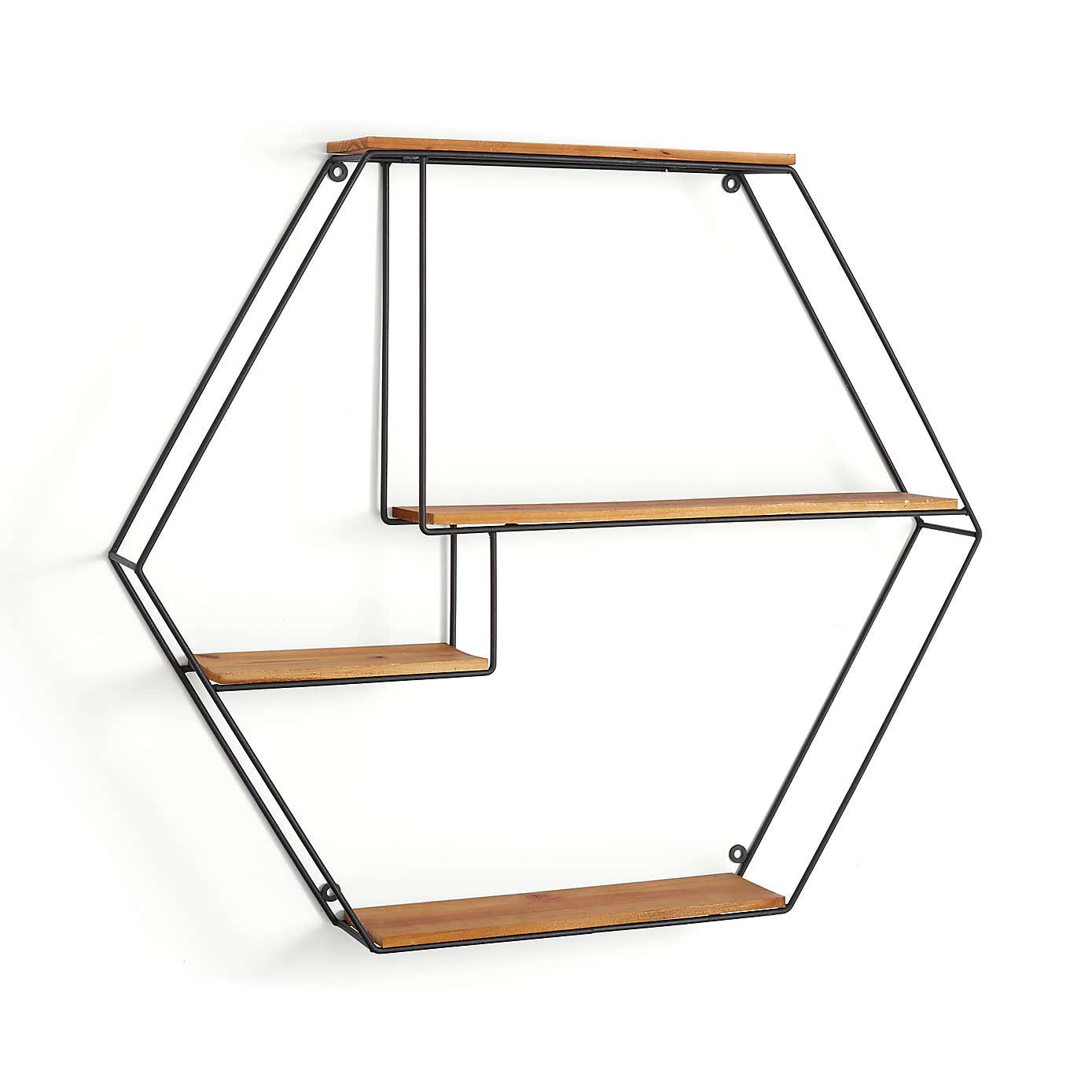 Industrial Metal Hexagonal Shelf