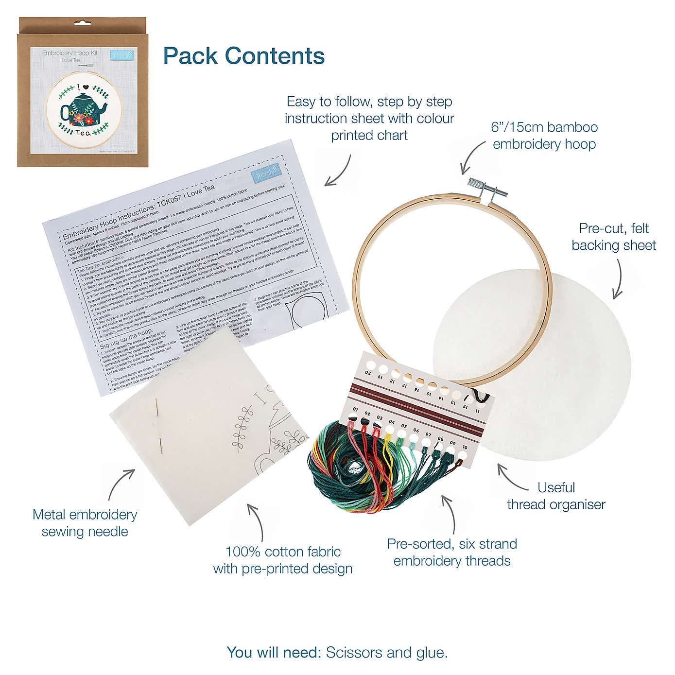 Embroidery Kit I Love Tea