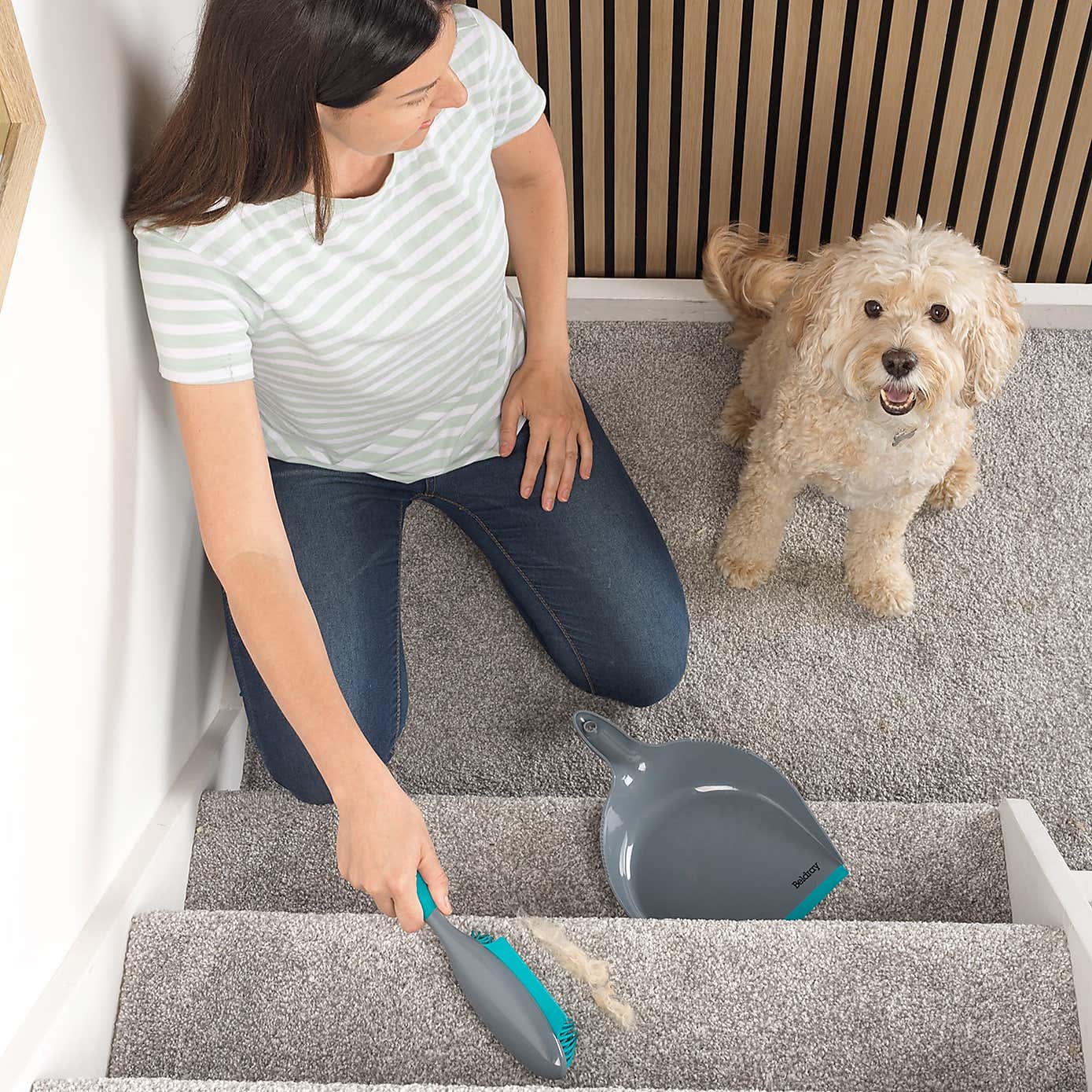 Beldray Anti Bac Pet Plus Rubber Head Dustpan and Brush