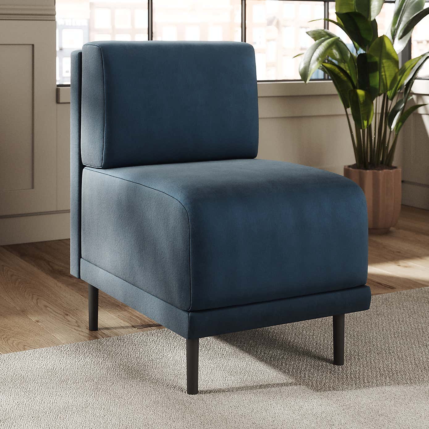 Mae Small Dining Bench, Matte Plush Velvet