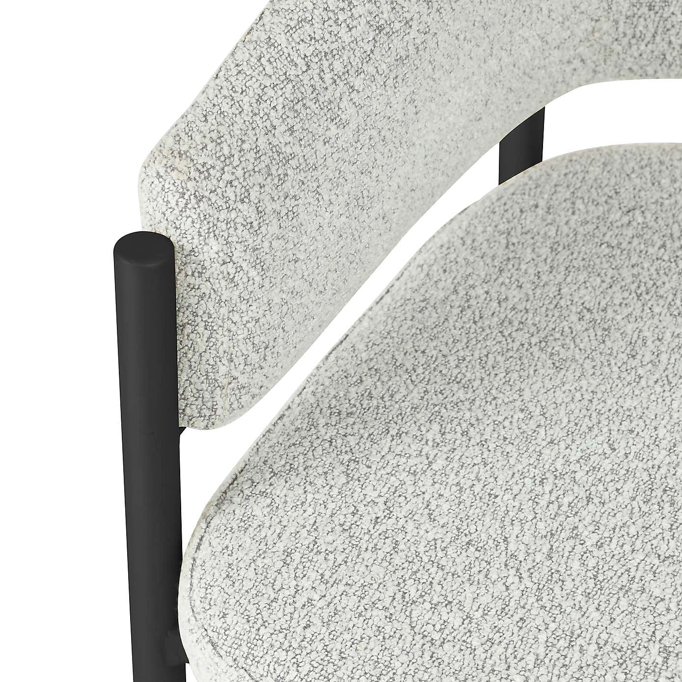 Set of 2 Indus Valley Herbie Curved Back Boucle Dining Chairs