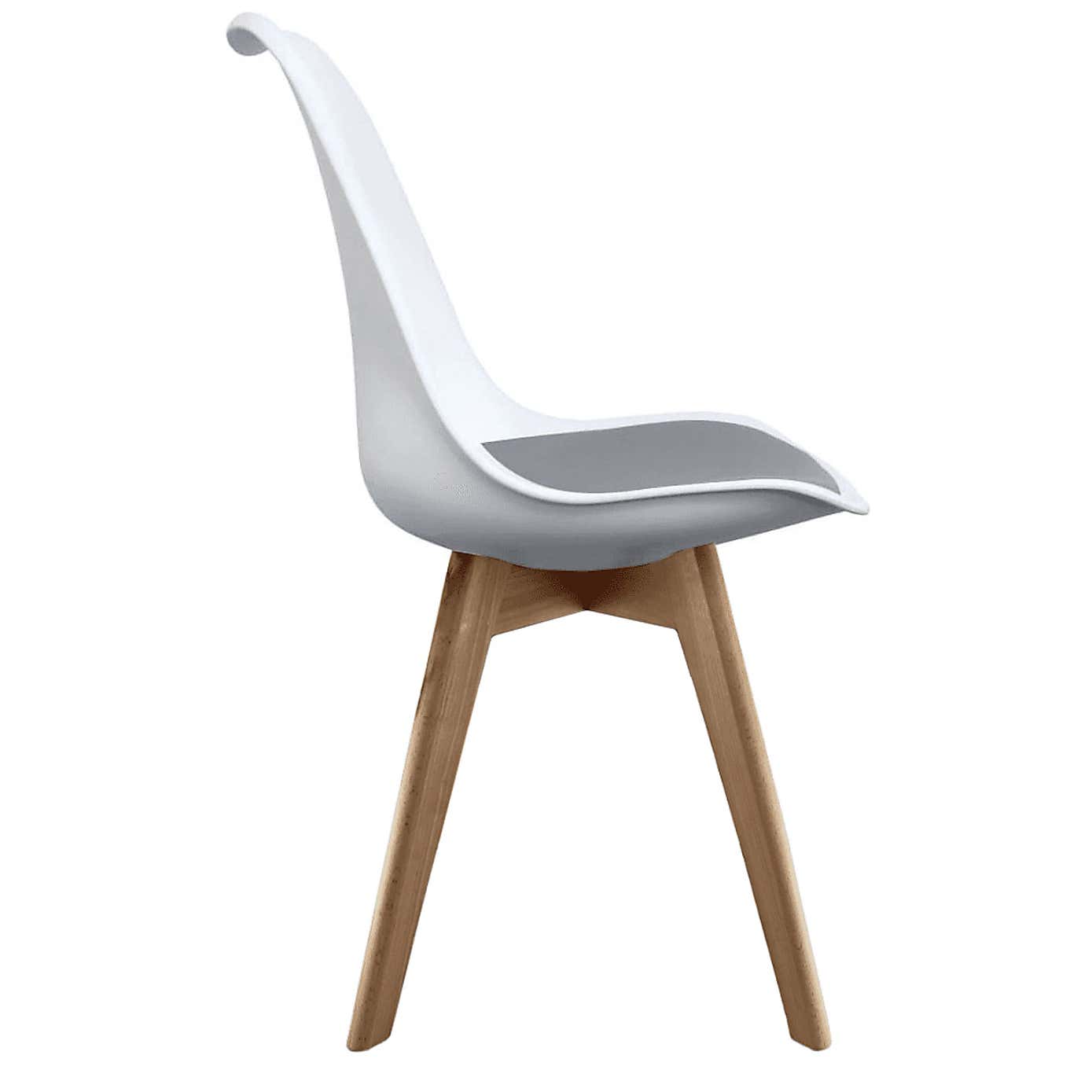 Fusion Living Soho White Plastic Dining Chair with Squared Legs