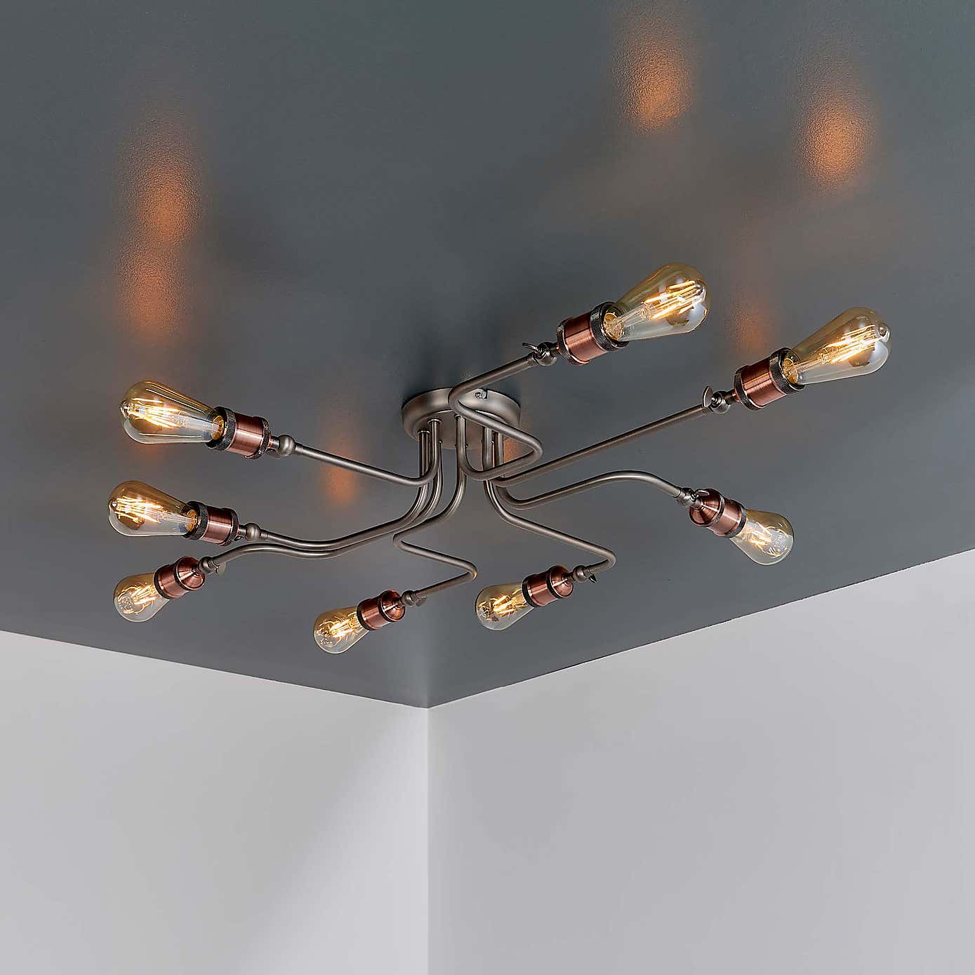 Vogue Eastville 8 Light Semi Flush Ceiling Fitting