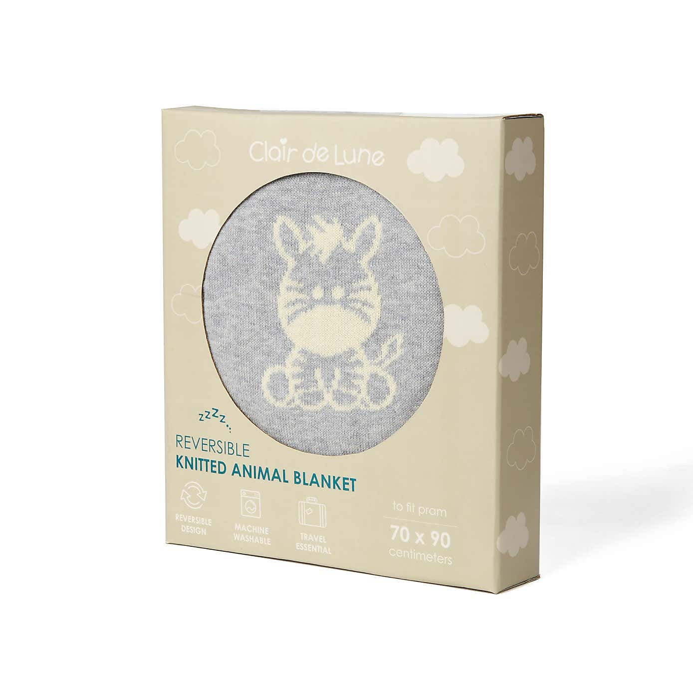 Clair de Lune Zebra Knitted Blanket