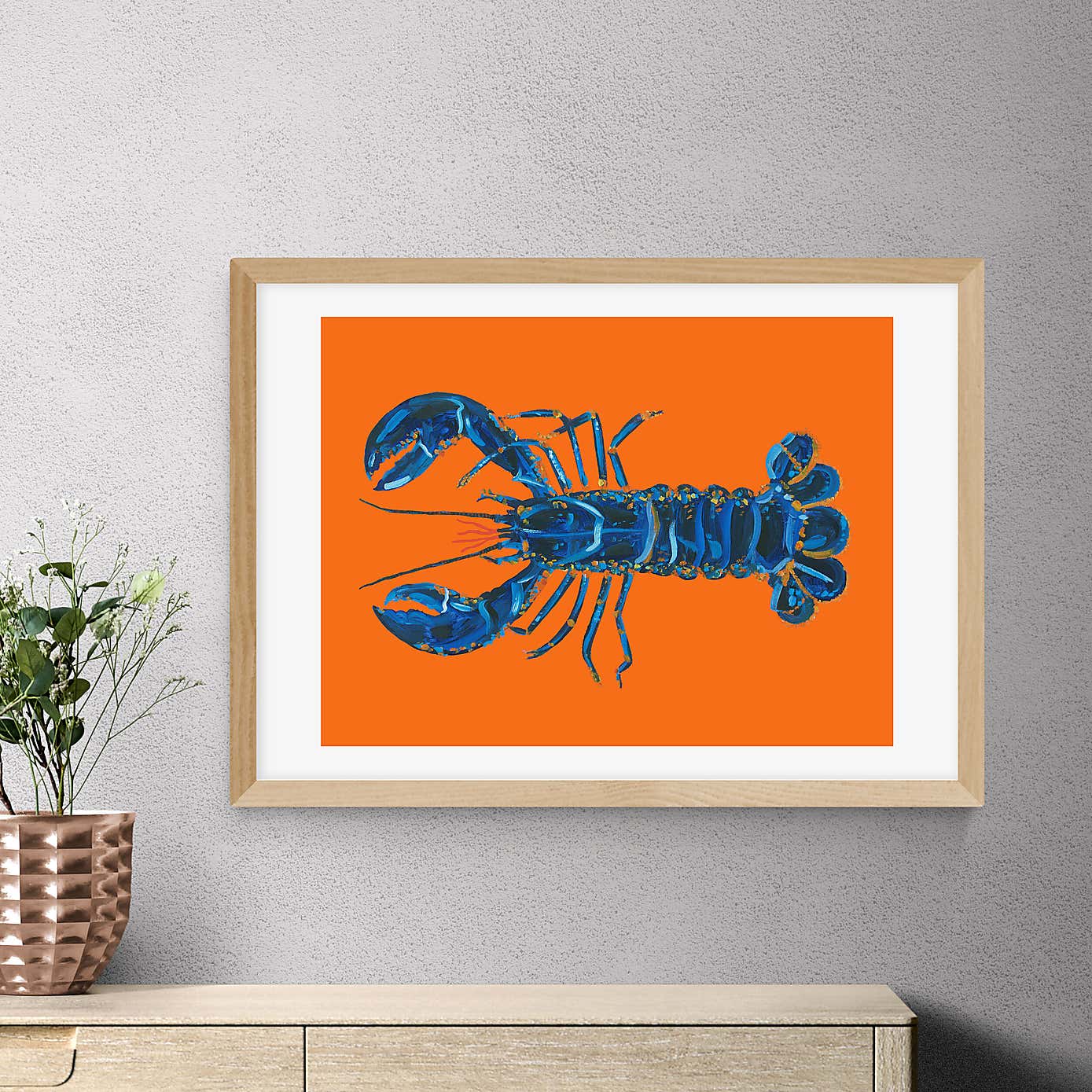 East End Prints Lobster on Orange by Alice Straker