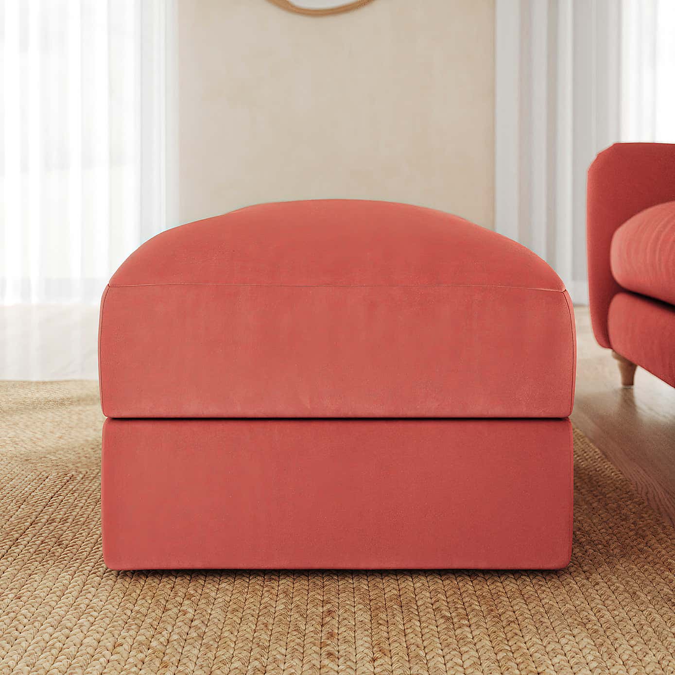 Hattie Matte Plush Velvet Storage Footstool