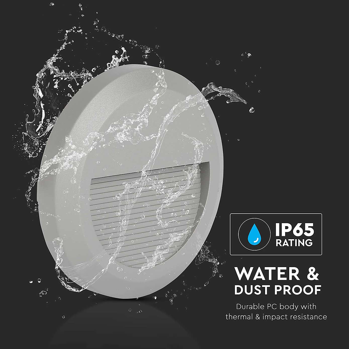 Set of 4 V-TAC 2W Indoor Outdoor Round Step Lights