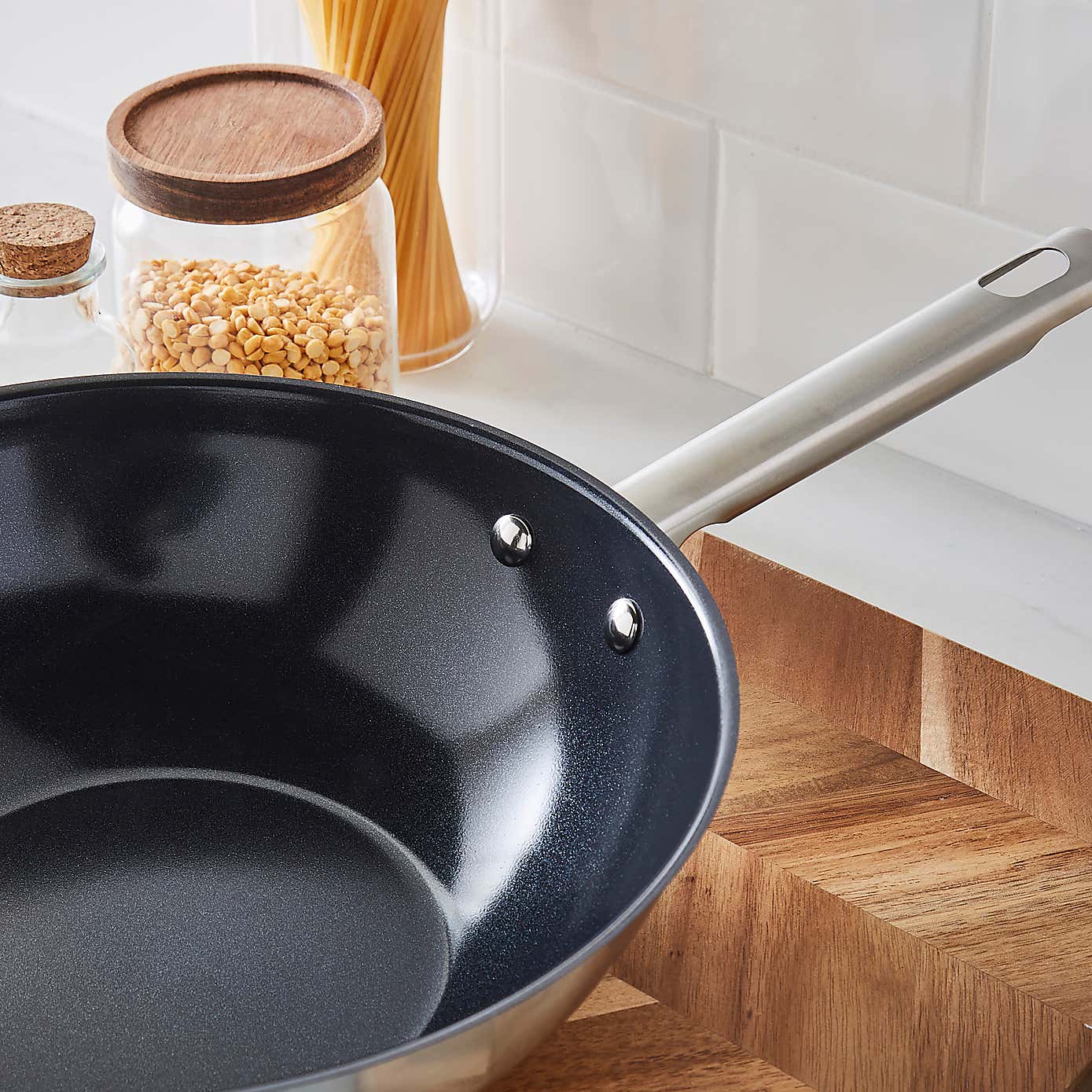 Recycled Stainless Steel Wok, 28cm