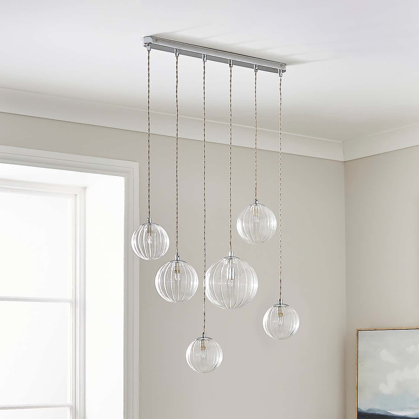 Eli Ribbed 6 Light Cluster Ceiling Light