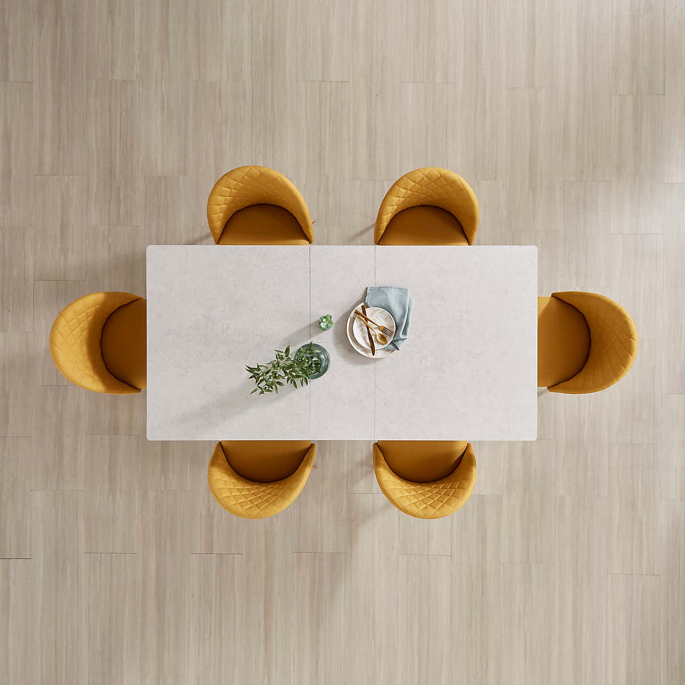 Zuri Rectangle Extending Dining Table, 150cm to 180cm Concrete Effect