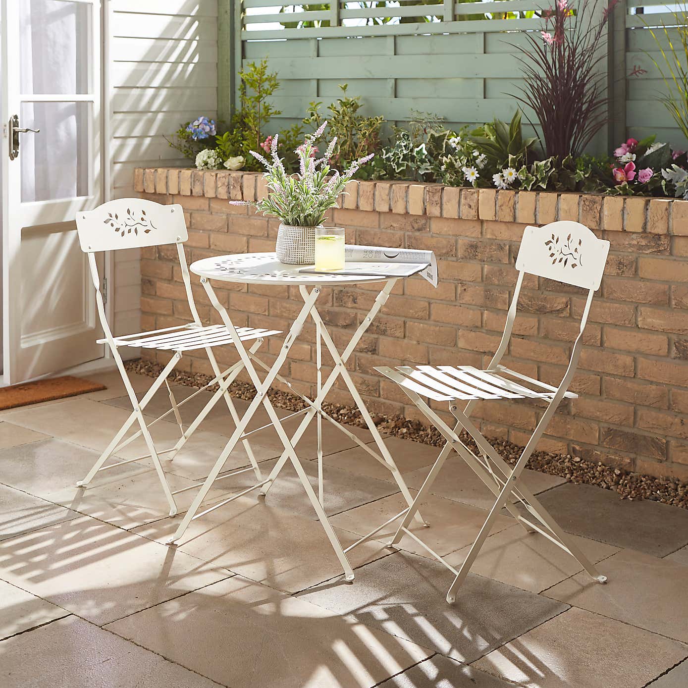 Churchgate 60cm Metal Bistro Set, Sandstone