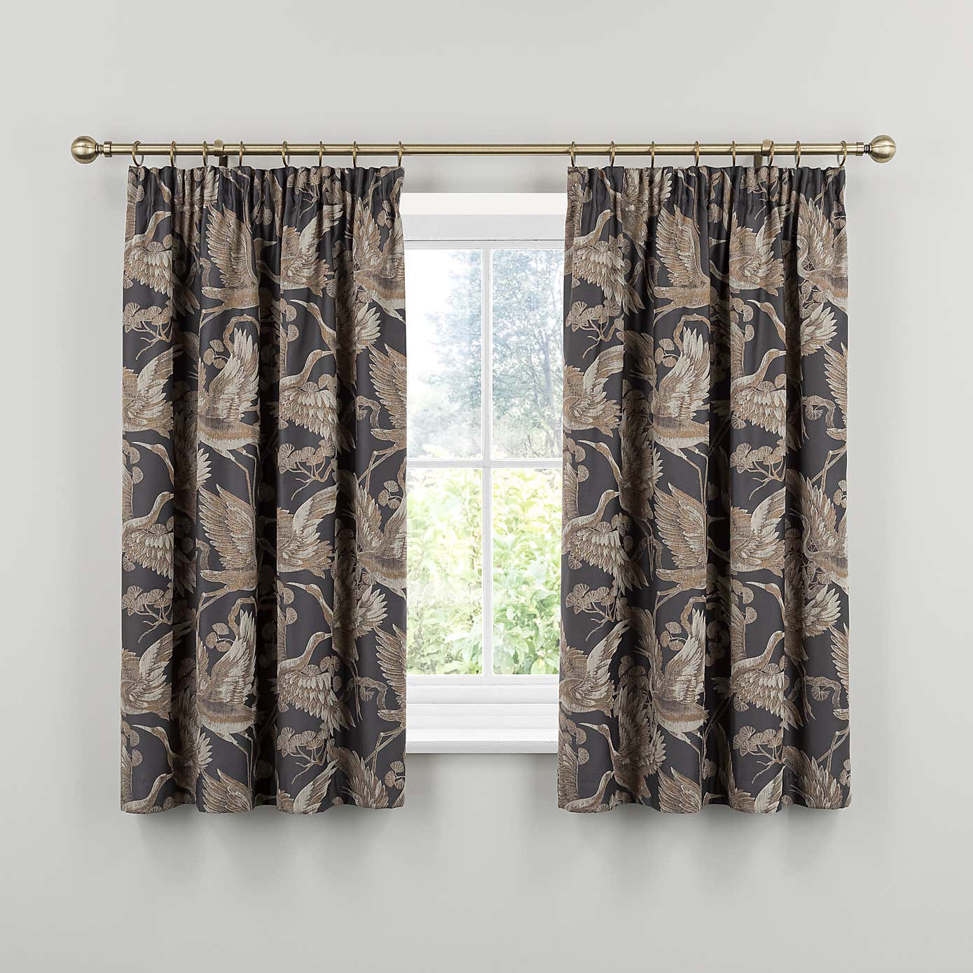 Dorma Gilded Crane Pencil Pleat Curtains
