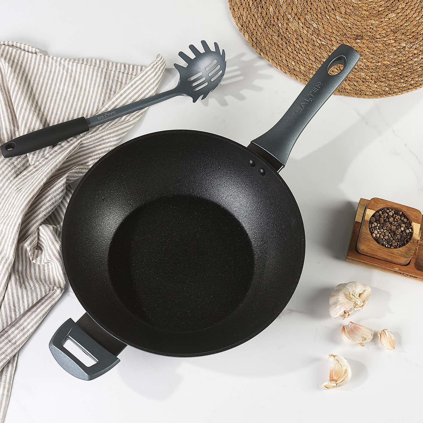 Salter Megastone 28cm Aluminium Wok