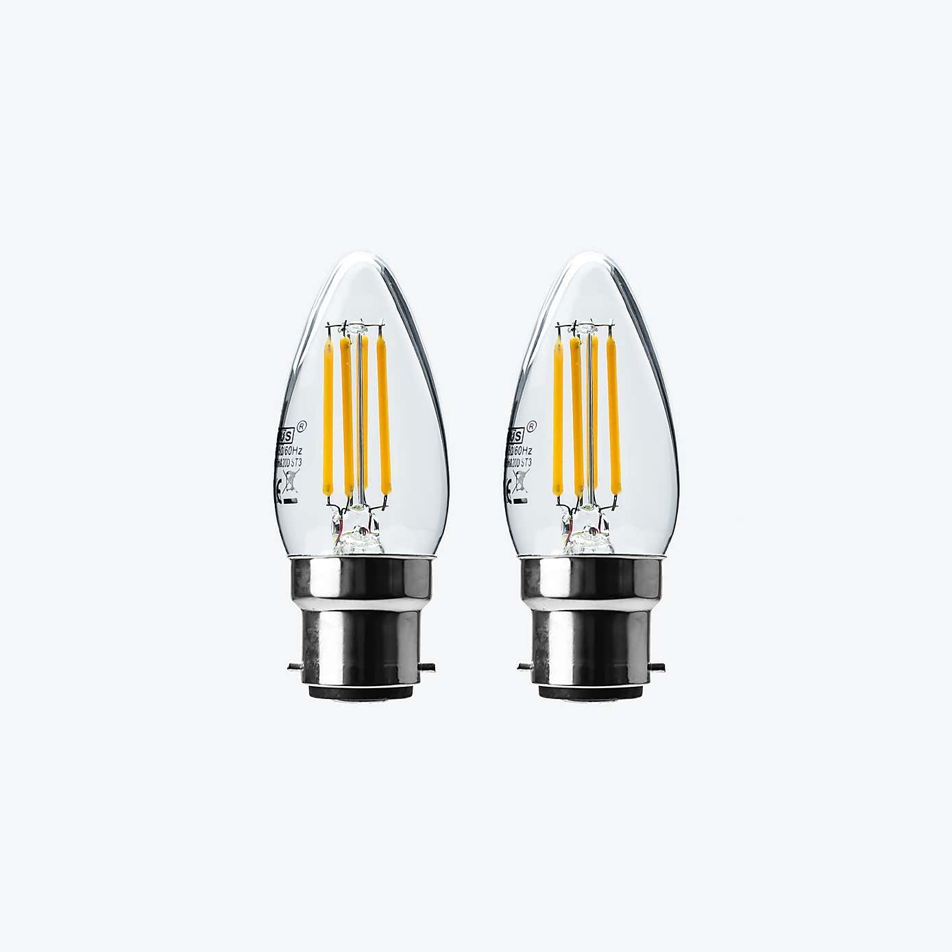 Status 4W Filament BC Candle Bulb 2 Pack