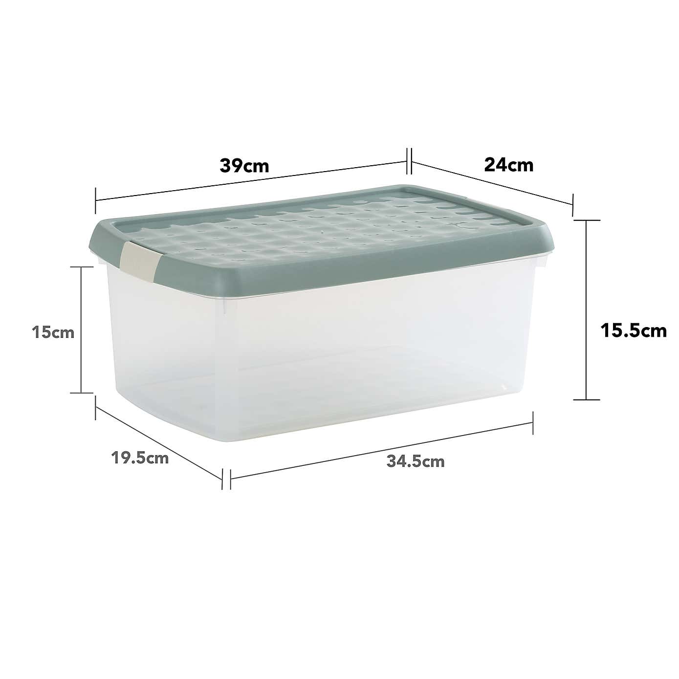 Wham Clip Pack of 4 Rectangle Storage Boxes With Lids