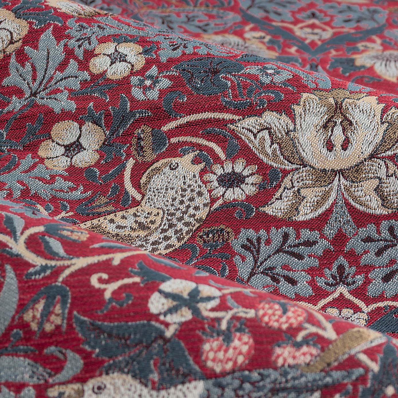 Morris & Co. Strawberry Thief Jacquard Pencil Pleat Curtains