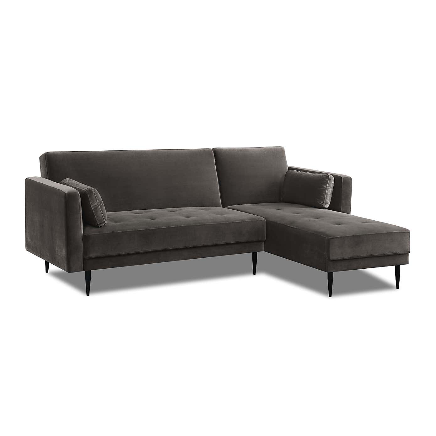 Selma Velvet Corner Double Sofa Bed