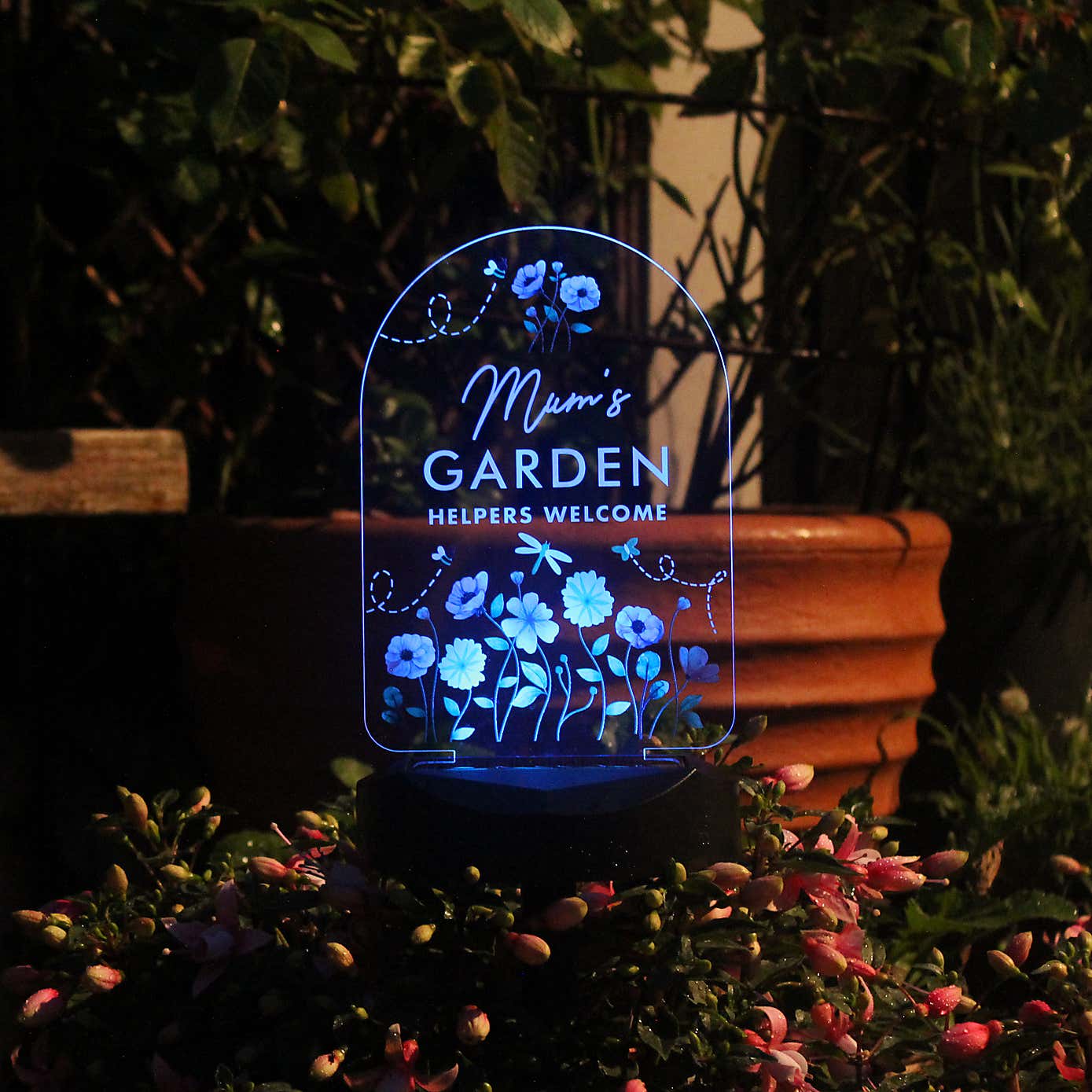 Personalised Flower Garden Outdoor Solar LED Light