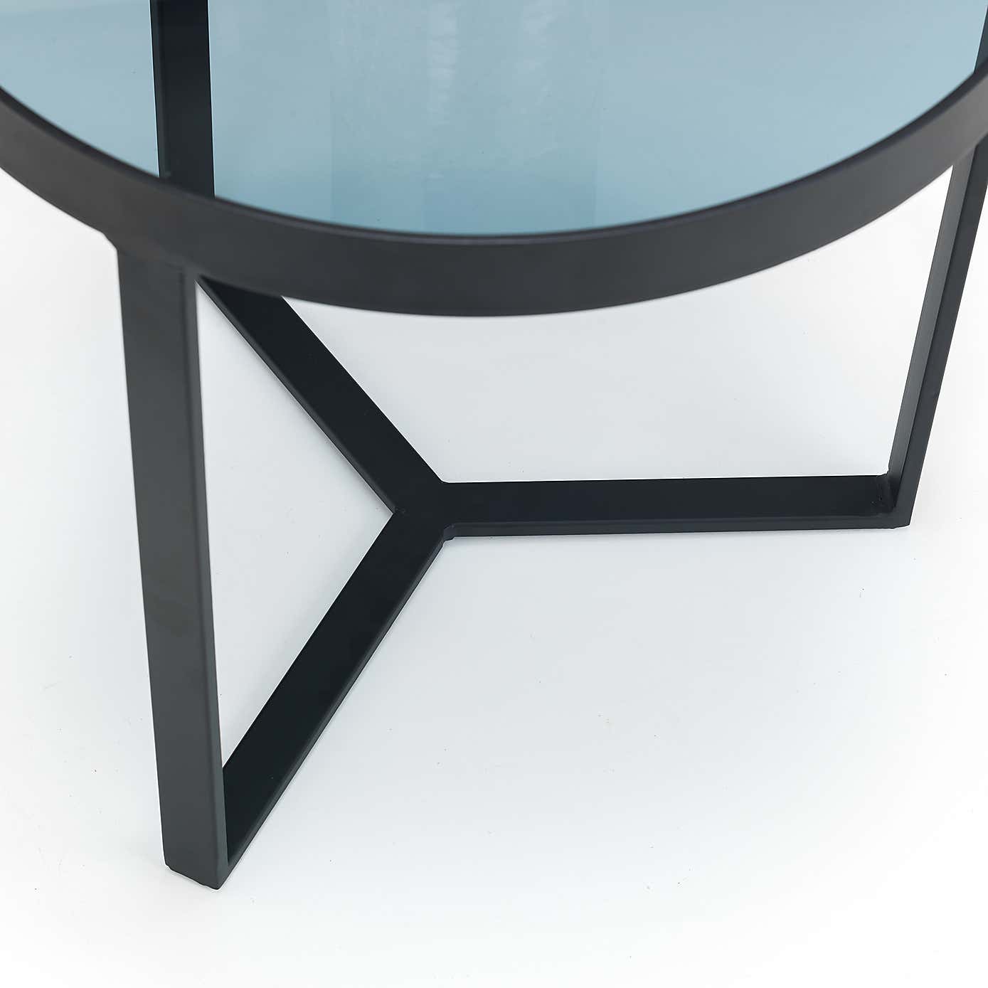 Loft Smoked Glass Lamp Table