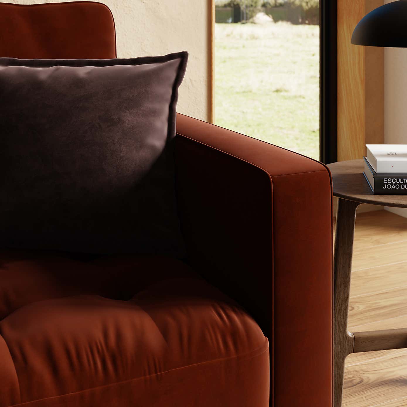 Zoe Casual Sit Velvet Armchair