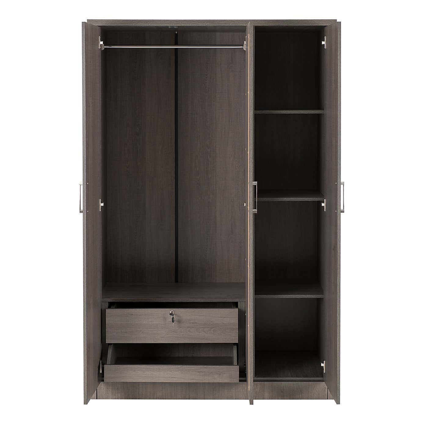 Lennon Black 3 Door Wardrobe