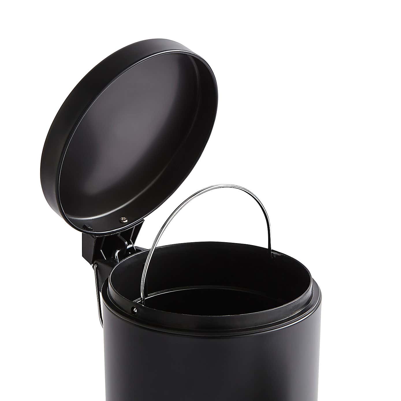 Black 3 Litre Bathroom Bin