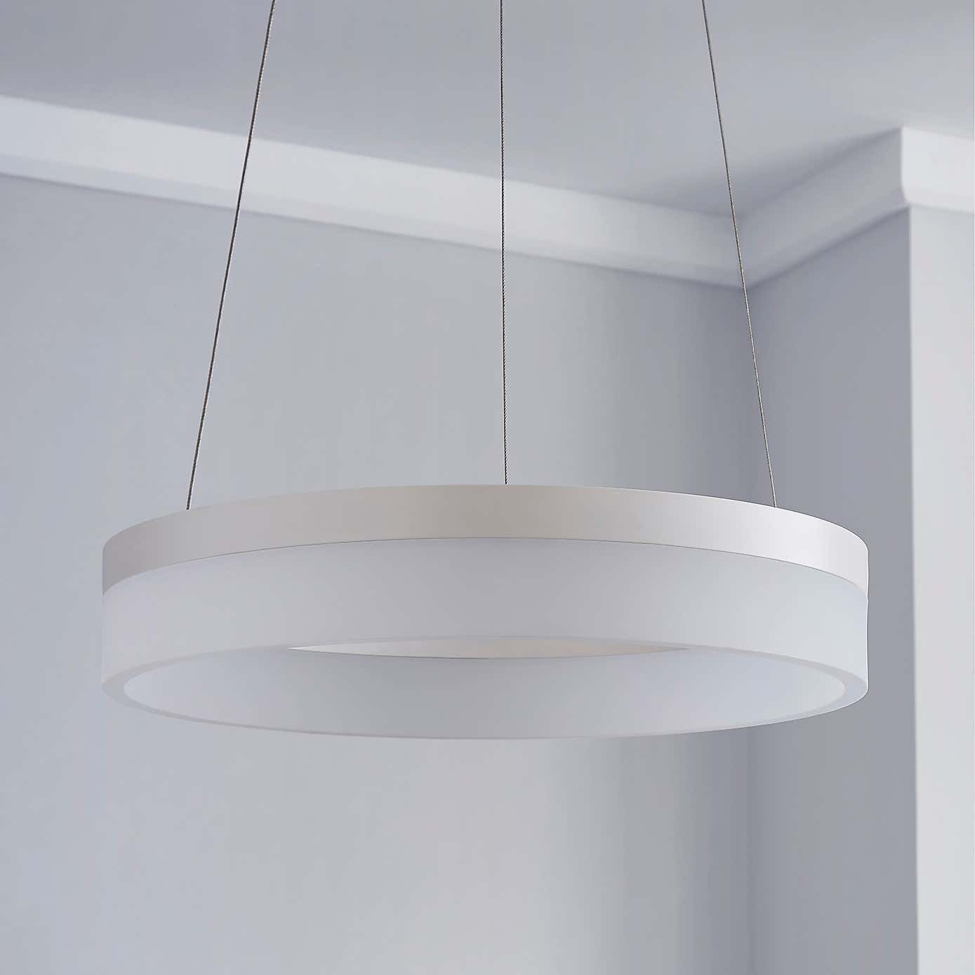 Mickie 1 Light Integrated LED Hoop White Ceiling Fitting