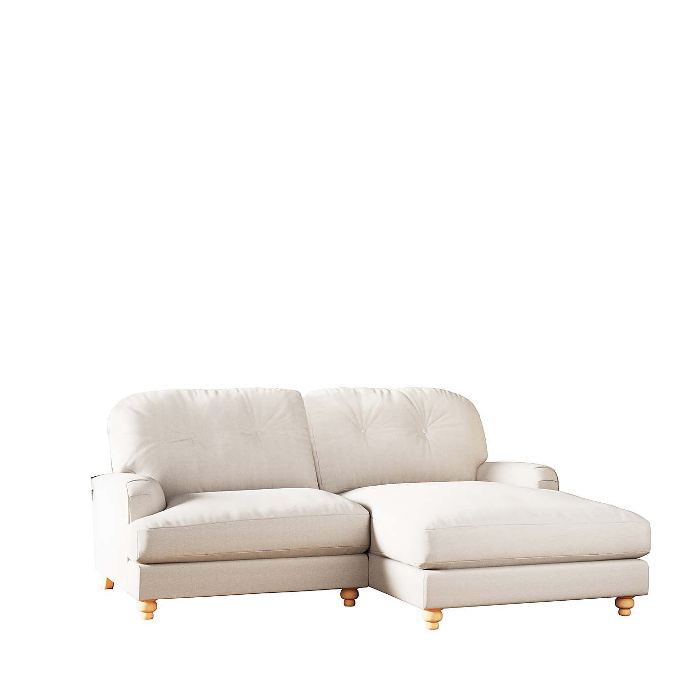 Martha Slub Faux Linen Corner Chaise Sofa