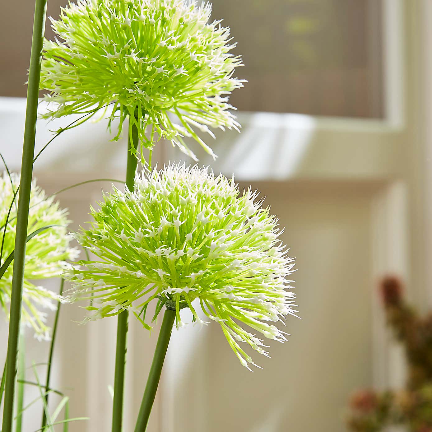 Artificial Allium Plant in Black Pot