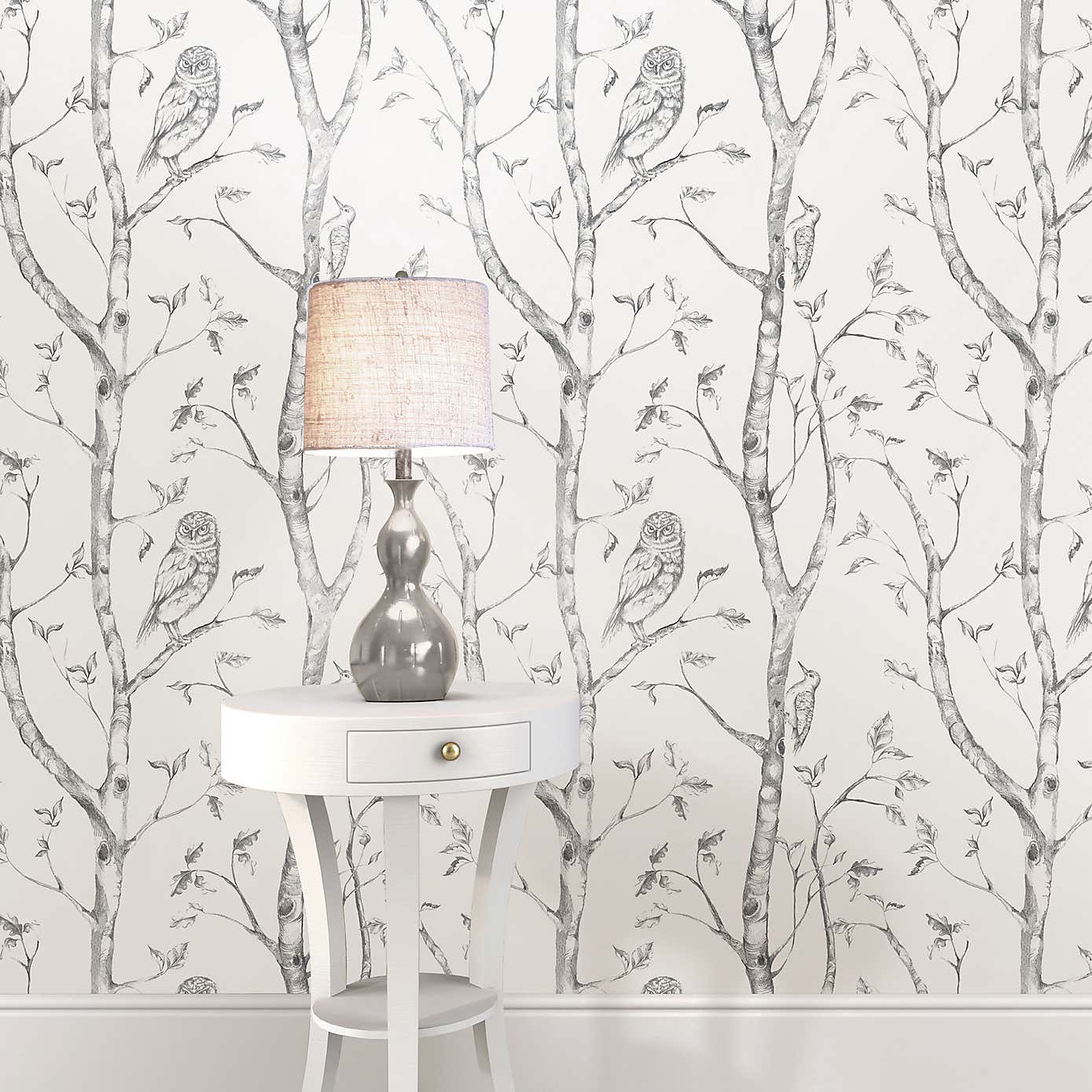 NuWallpaper Woods Grey Self Adhesive Wallpaper