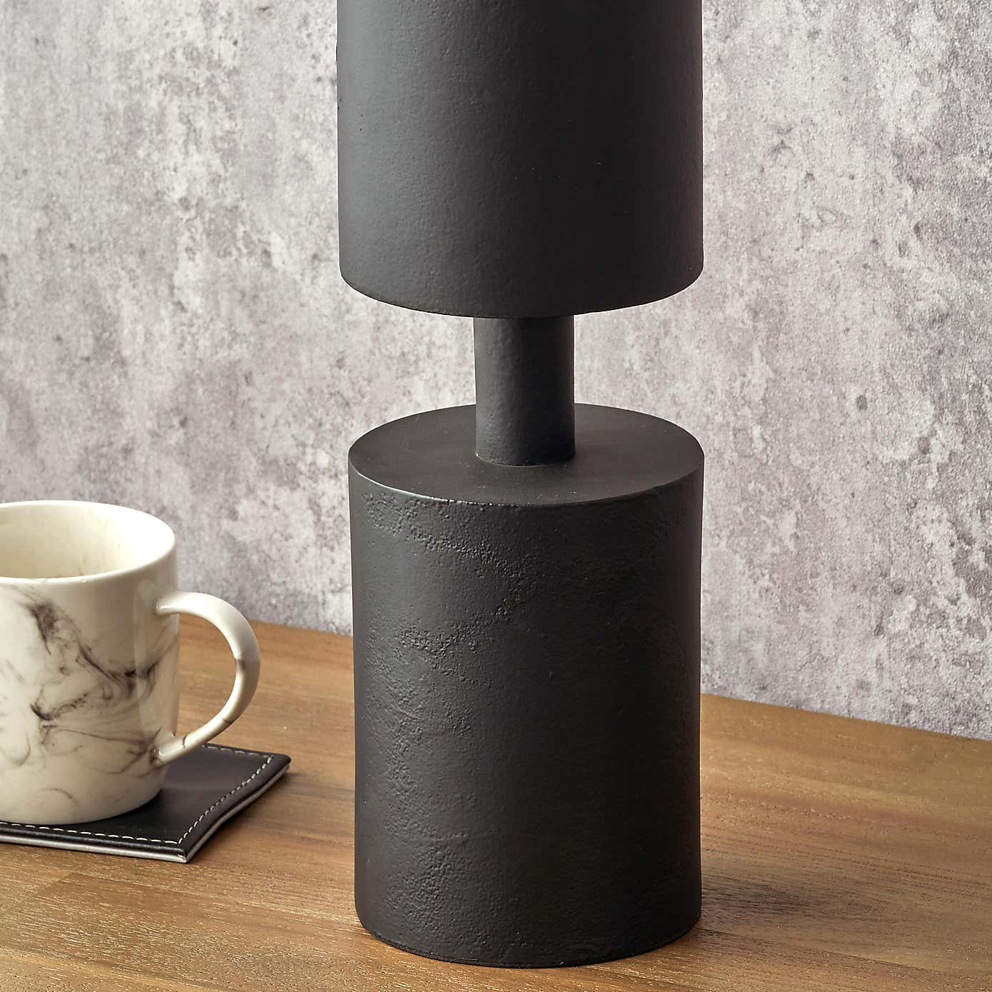 Matt Black Pillar Candle Holder