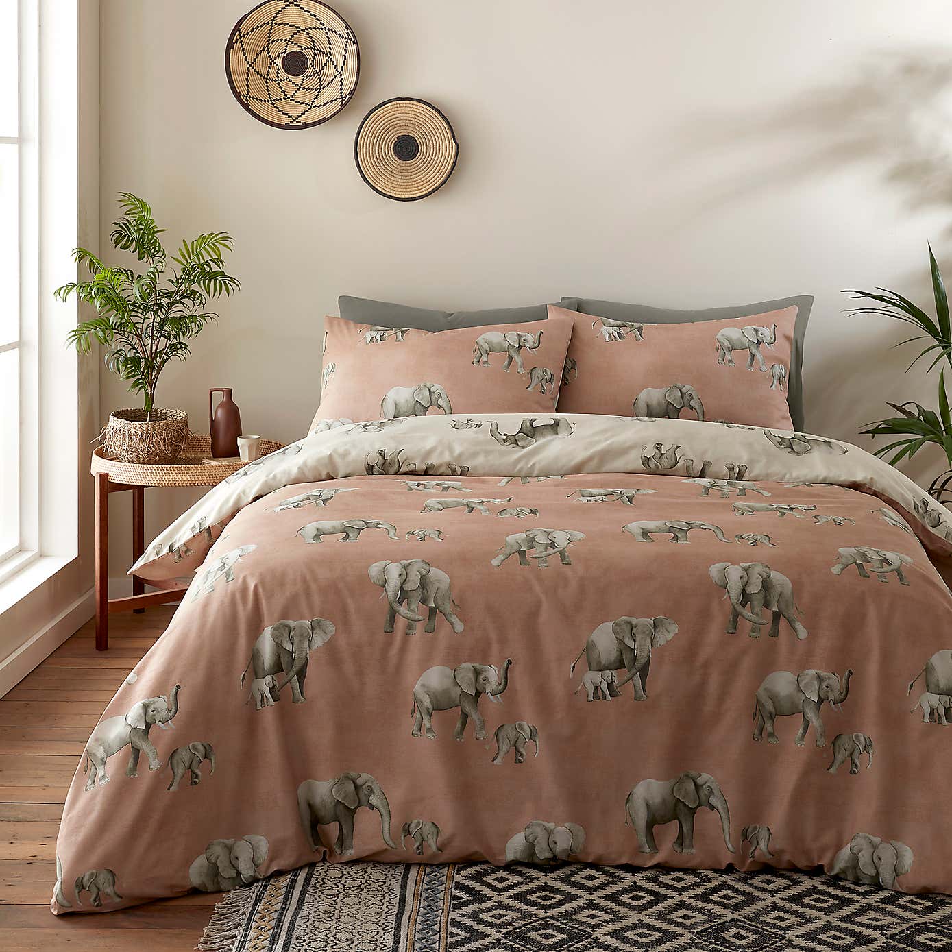 Fusion Ella Elephant Reversible Duvet Cover and Pillowcase Set