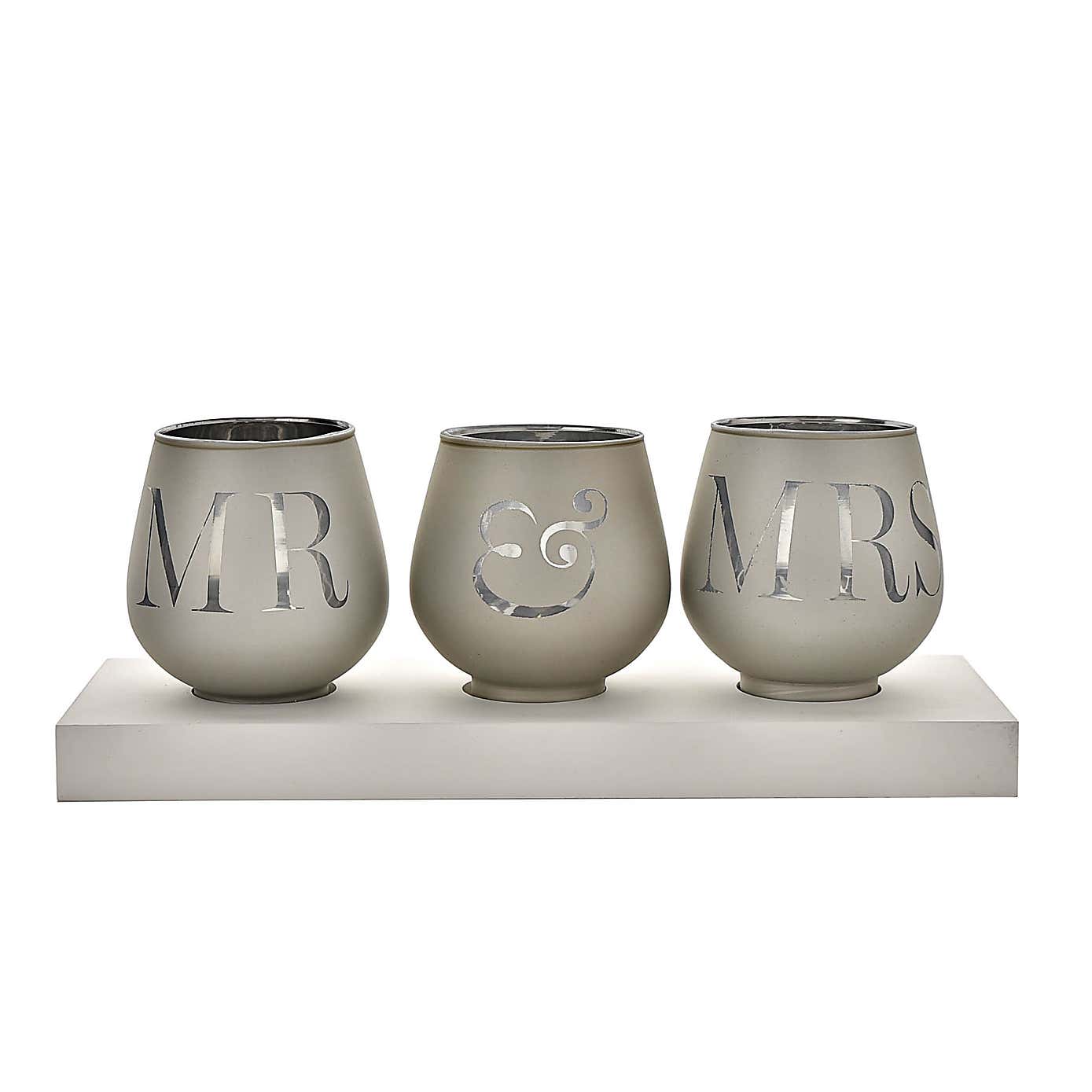 Amore Mr and Mrs Triple Tea Light Holder