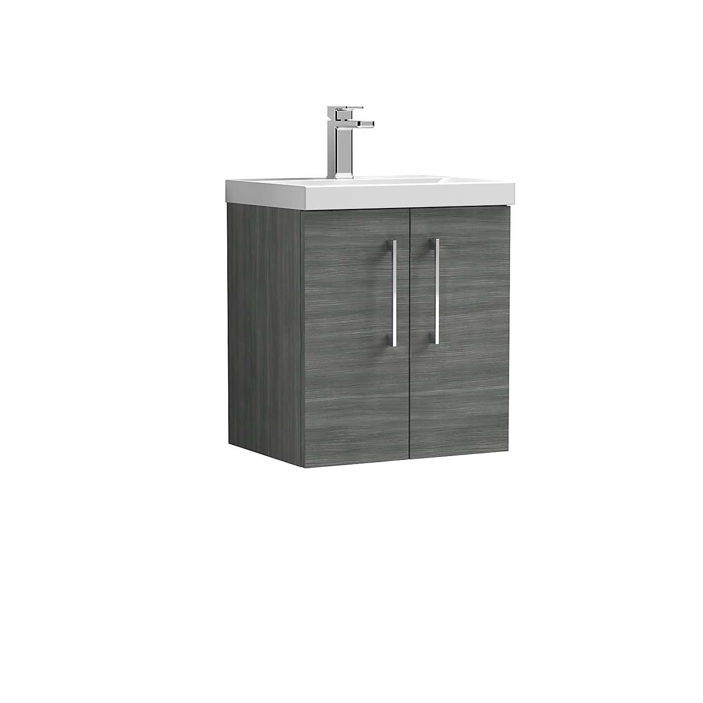 Arno Wall Mounted 2 Door Vanity Unit with Basin